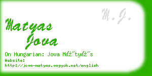 matyas jova business card